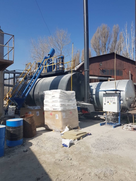Вузол приготування бітуму. модифікованого полімером, адгезією
